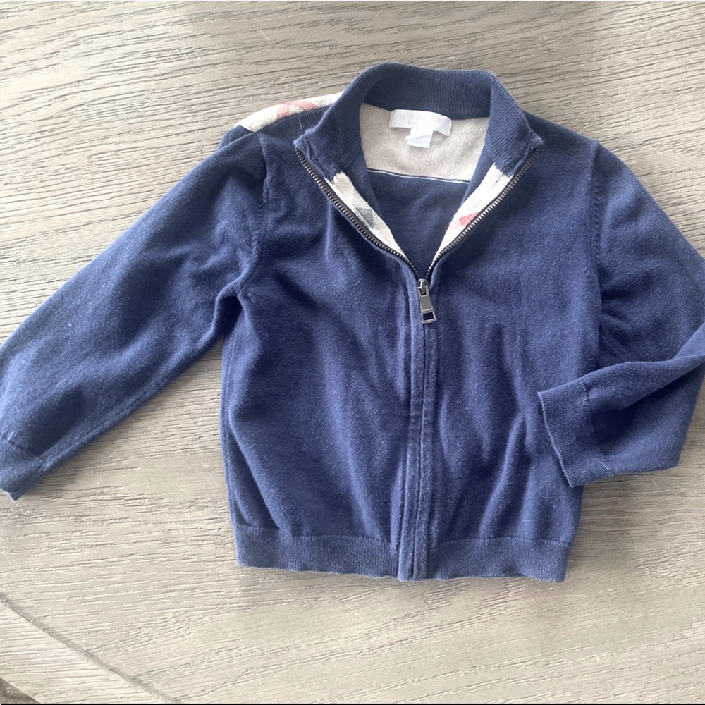 Burberry zip up cardigan sweater